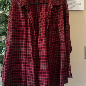 Hollister Red and Black Plaid Blouse